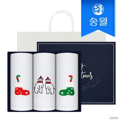 송월 스노우크리스마스 3매케이스 쇼핑백