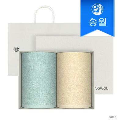 송월타월 라이트무지 2매 선물세트 크림상하 쇼핑백 답례품