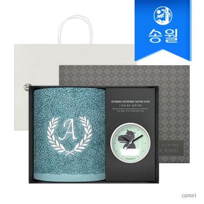 송월 타올시계선물세트 에이스150g 1p 욕실시계 쇼핑백