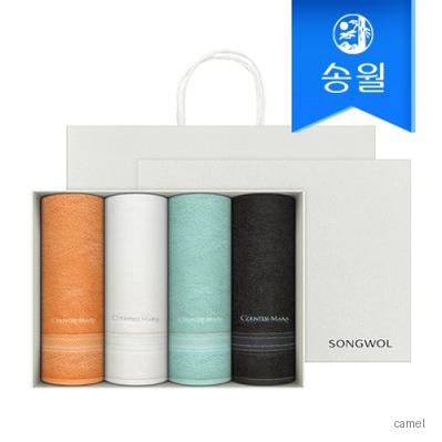 송월타올 CM 스티치 헤링본 160g 4매 선물세트 쇼핑백 기념수건 답례품