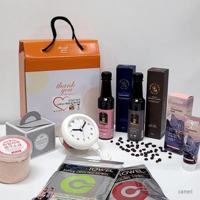 선물세트6종 핑크소금 핑크솔트 치약 커피 흡착시계 쿨타올 쿨타월