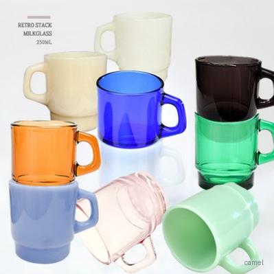 레트로 스텍 밀크글라스250ml