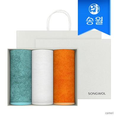 송월 호텔수건 솔리드 뱀부무지 3매선물세트 쇼핑백 기념수건 답례품