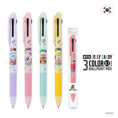 BT21 젤리캔디 3색 볼펜 0.7mm