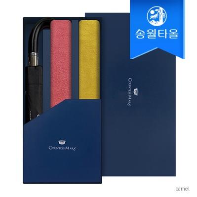 송월 타올우산3매선물세트 컬러풀170g2 카이만3단완자동우산1