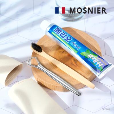 모스니에 대나무칫솔 혀클리너 치약150g 생분해케이스 세트