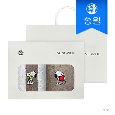 송월 스누피 멜로우 2매세트 스트라이프1 심플무지1 쇼핑백 기념수건 답례품