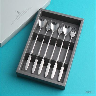 엔젤하트 롱티스푼롱포크 실버6P