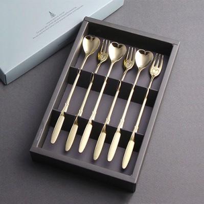 엔젤하트 골드 롱티스푼롱포크 6P