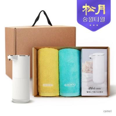 송월타올 디스펜서 기프트세트 10 컬러웨이 180g 2P 웰세스 360ml 1P