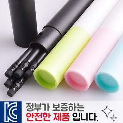 흑목지우개연필5p 바닐라원통케이스