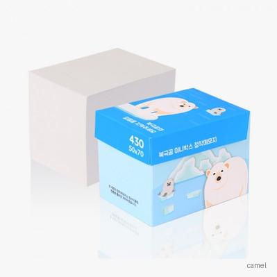 북극곰 미니박스 점착메모지 50X70 친환경 종이 내지 430매