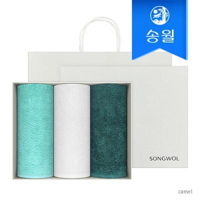 송월타월 엘리브 220g 40수 코마사 호텔수건 그린라인 3매세트 세트박스 쇼핑백