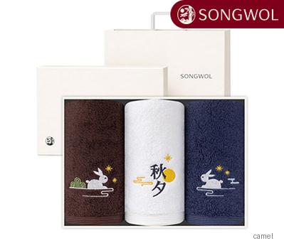 송월 추석타올 래빗문 190g 3p 세트