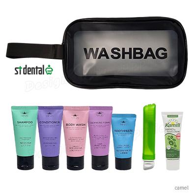 휴대용세면백 3호 LG미니스6종 카밀핸드크림30ml 칫솔치약 여행용세트 쇼핑백포함