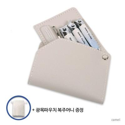 로페리아 스테인리스스틸 큐티클 네일아트도구 그라데이션 손톱깎이 5종 광목파우치 복주머니 포함 0190149