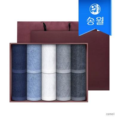송월타월 라운드 10매 세면타올 선물세트 쇼핑백