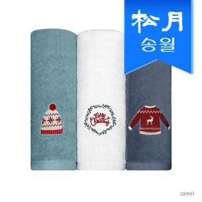 송월 크리스마스 윈터데이 항균 150g 세면타월 답례품