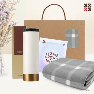 따뜻한담요텀블러세트 A체크