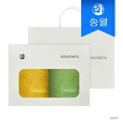 송월타올 컬러풀 170g 세면타올 2매 선물세트 쇼핑백