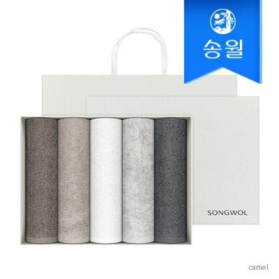 송월타월 뉴컬러무지 5매 선물세트 쇼핑백 답례품