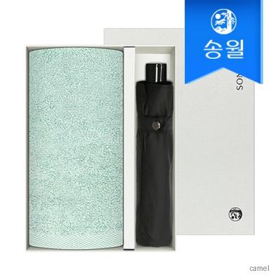 송월 타월우산 2매선물세트 SWU 3단 컬러무지1 라이트무지1 기념수건 답례품