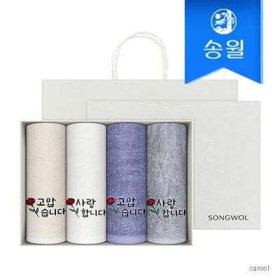 송월 러브유 160g코마40수 4p선물세트 쇼핑백