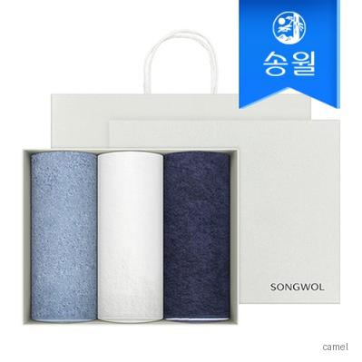 송월타월 솔리드혼방사무지 4매 선물세트 쇼핑백 답례품
