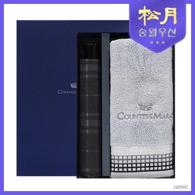 송월타올 카운테스마라 그래픽스40 3단 모던체크 우산 2p 세트