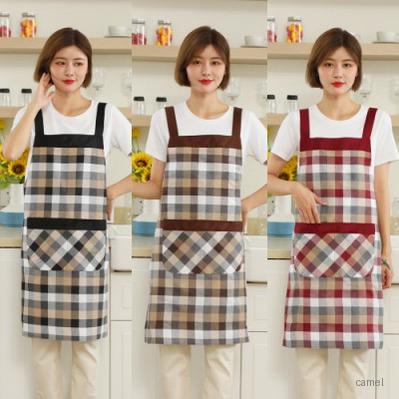 깅엄 체크 앞치마