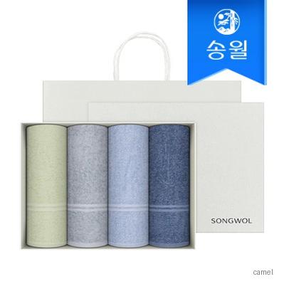 송월 데일리 호텔수건 데이라인 4매 선물세트 쇼핑백 기념수건 답례품