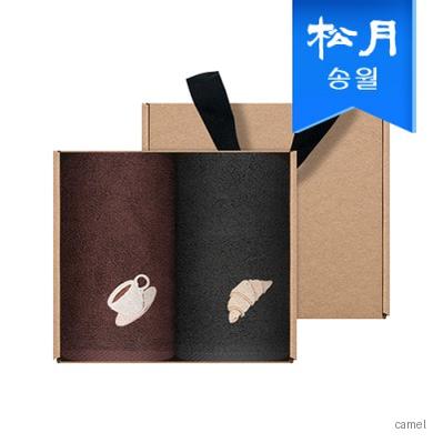 송월타월 항균 카페고리 핸드타올 2매 크라프트세트