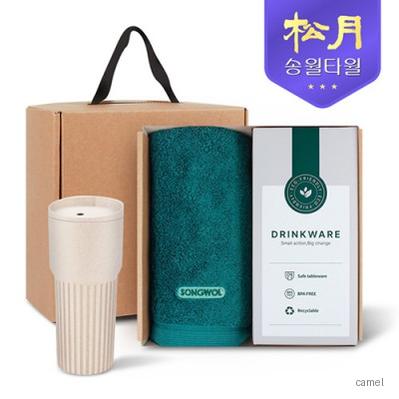 송월타올 리빙 기프트세트 21 40수 포인트 타올200g 1P 커피텀블러709ml