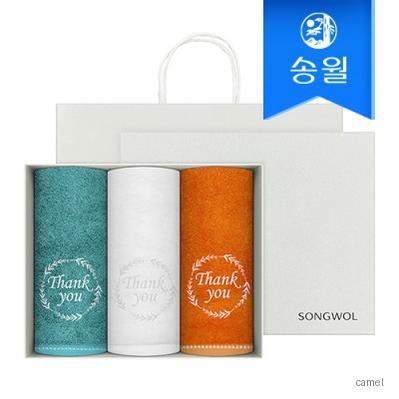 송월타올 땡큐 200g 뱀부얀 호텔수건 3매 선물세트 쇼핑백 기념수건 답례품