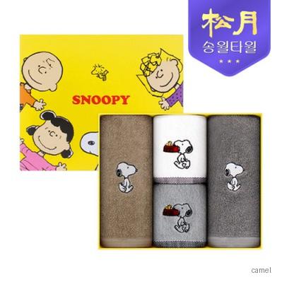 송월타올 스누피 리버40 블럭블랙34 4P세트 세면2 핸드2