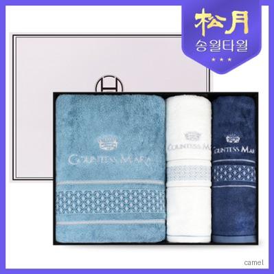 송월타올 더블다이아 바스 세면 3P 선물세트