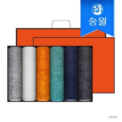 송월타월 솔리드뱀부무지 6매 선물세트 쇼핑백 답례품