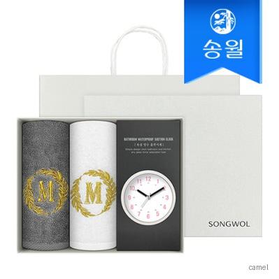송월 타올시계선물세트 메이저150g 2p 욕실시계 1p 쇼핑백