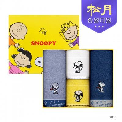 송월타올 스누피 스페이스40 왕리본36 4P세트 세면2 핸드2