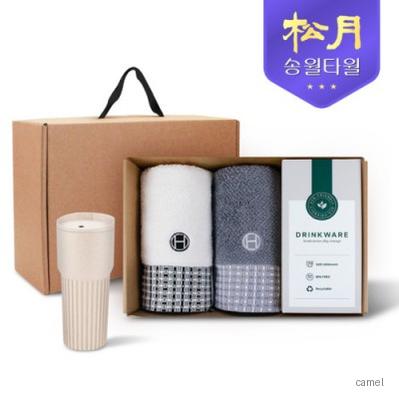 송월타올 리빙 기프트세트 6 호텔컬렉션 톤40 2P 커피텀블러709ml 1P