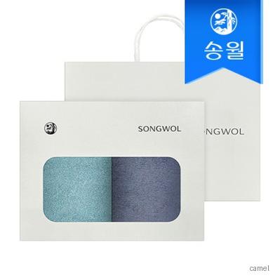 송월타월 항균무지 2매 선물세트 쇼핑백 답례품