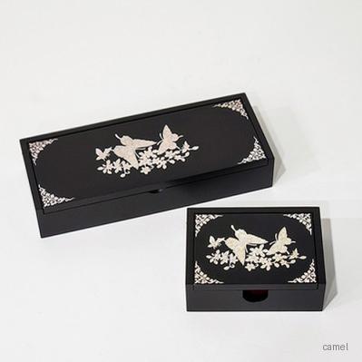상감꽃나비필함 명함함세트 금장띠볼펜 포함