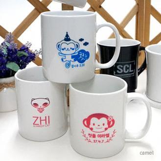 리빙화이트 변색 직선백자 머그
