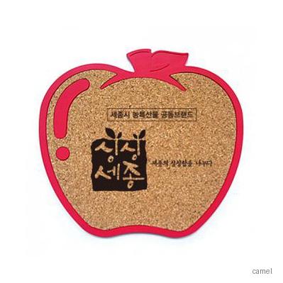사과 실리콘콜크 냄비받침