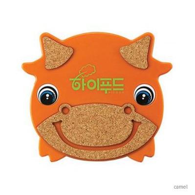 황소콜크 냄비받침 주황