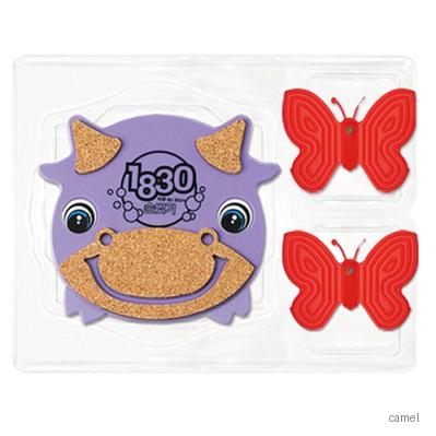 황소콜크 냄비받침 실리콘 나비집게 Set