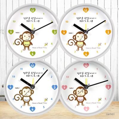 120 몽키입체탁상시계 화이트