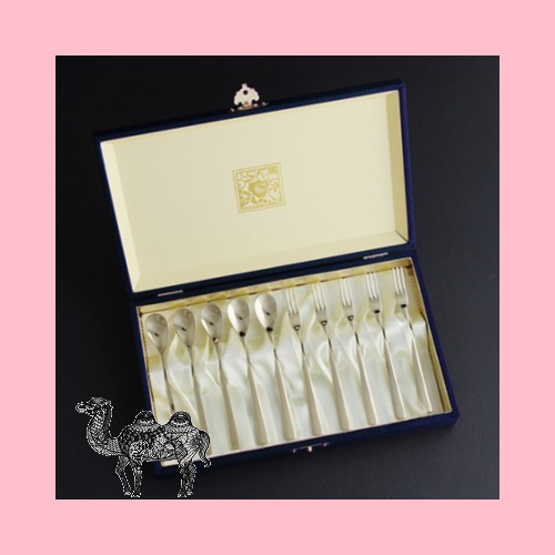 퀸센스 엘리자베스 10P 티타늄 골드 파란색 케이스
