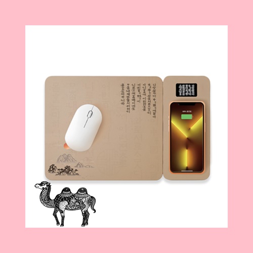 한국애 훈민정음 무선충전 마우스패드 2IN1 분리형 LED Light