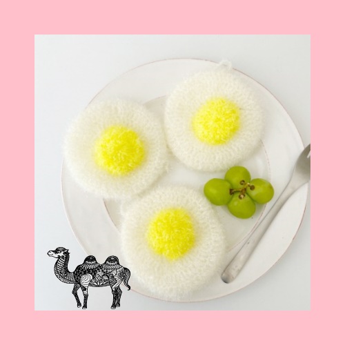 핸드메이드 아크릴 써니 사이드업 수세미